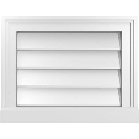 Ekena Millwork Vertical Surface Mount PVC Gable Vent w/ 2"W x 2"H , Brickmould Sill Frame, 18"W x 14"H GVPVE18X1403SN